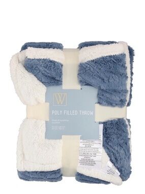 Wayland Square Poly Filled Throw Blanket, Blue, 50 × 60 in
